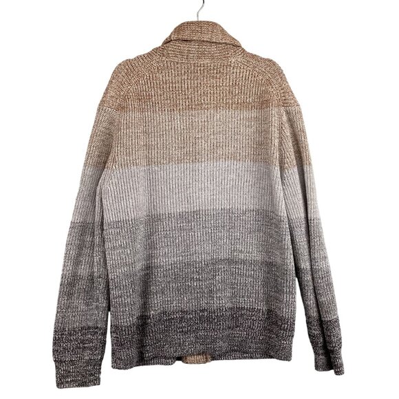 Even Tide Shawl Collar Cardigan Sweater Size Large Beige & Gray Thick WInter - Picture 6 of 10